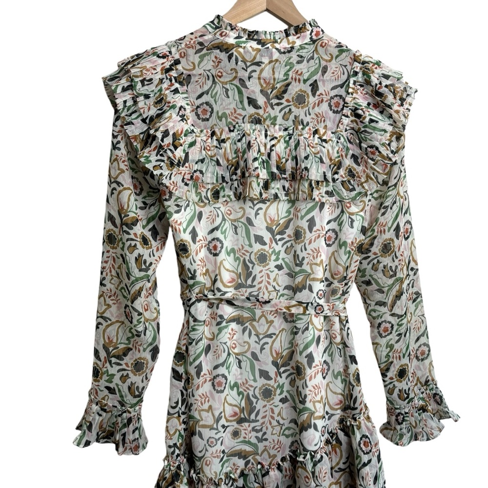 Ted Baker London Aishia Long Sleeve Floral Print Ruffle Long‎ Sleeve Dress - Picture 8 of 16